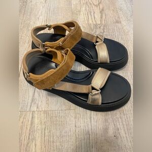 Zara Black and Tan Sandals